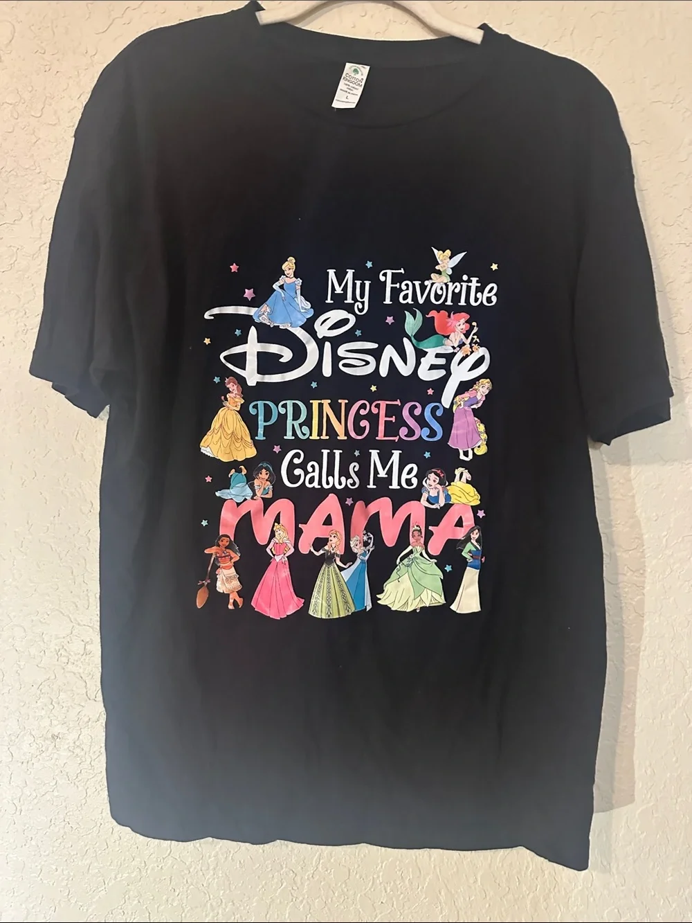 Disney Black mama Top with Colorful Princess Print 5